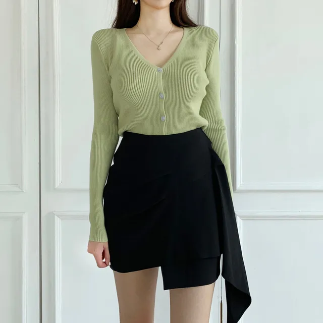[묶음할인] 소프트 촉감 브이넥 글램핏 골지 가디건 ﻿아이보리 베이지 블랙 연두 소라 핑크 연보라 와인 카키 겨자 에메랄드 개강룩 새내기룩 봄 벚꽃룩 꽃놀이룩 개강여신 상세 이미지 52