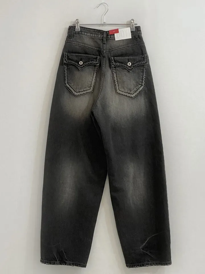 (OOTJ)린지 포켓 와이드 데미지 롱 블랙 데님 팬츠 one color/2 Size 상세 이미지 52