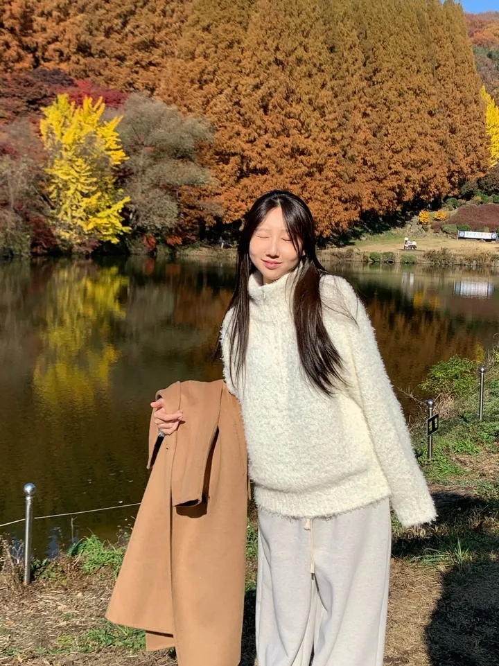[울 100%/ 핸드메이드] 일렌 울 모 롱 코트  키작녀 카라 버튼 베이지 그레이 블랙 상세 이미지 19