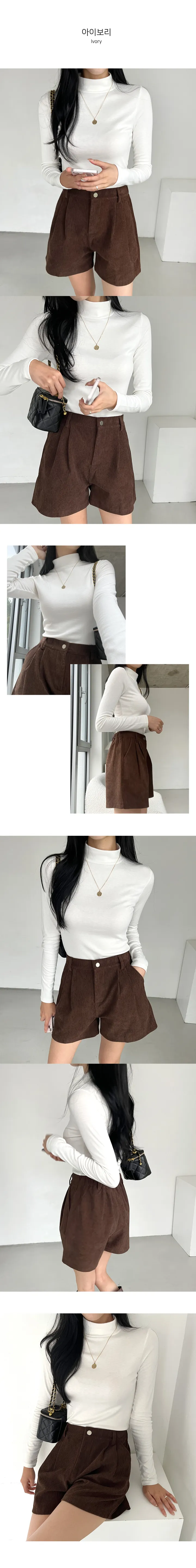 (반목/쫀쫀/후기인증) 속기모 반목티셔츠 긴팔 목폴라 7color 탄탄핏 하프넥 도톰 데일리템 상세 이미지 13