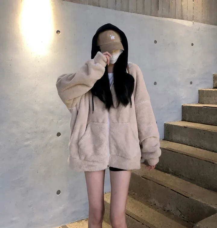 당일🚀[보온성갑/남여공용] 포근 양털 보들 플리스 투웨이 집업 곰돌이 후드 후리스 상세 이미지 38