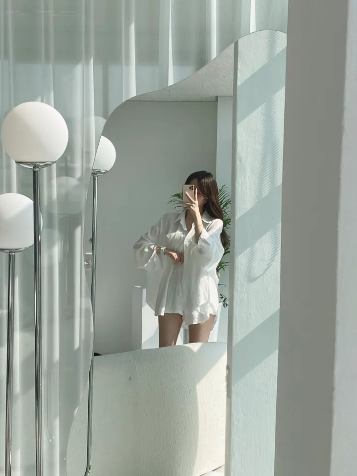 *SET* 【편해요/멋쁨】 오버 루즈핏 린넨 롱셔츠 남방 반바지 투피스 세트 상세 이미지 7