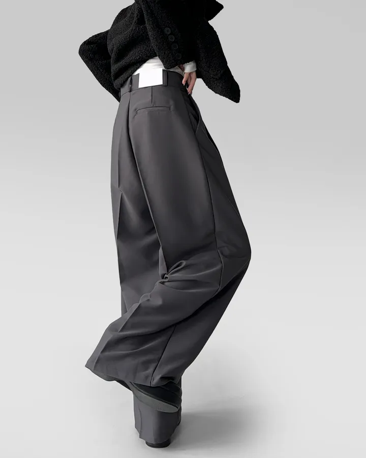 [~3XL/2기장] 르네상스 모더니즘 더블 핀턱 통 와이드 루즈핏 슬랙스 긴바지 롱팬츠 상세 이미지 19
