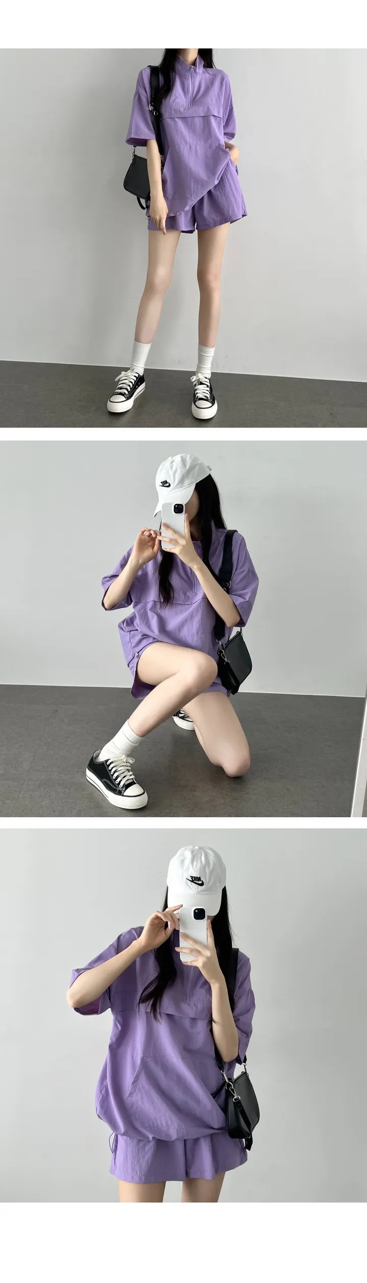 [반팔 아노락set] 남녀공용 커플룩 커플티 커플트레이닝 아노락 여름 바람막이 세트 상세 이미지 15