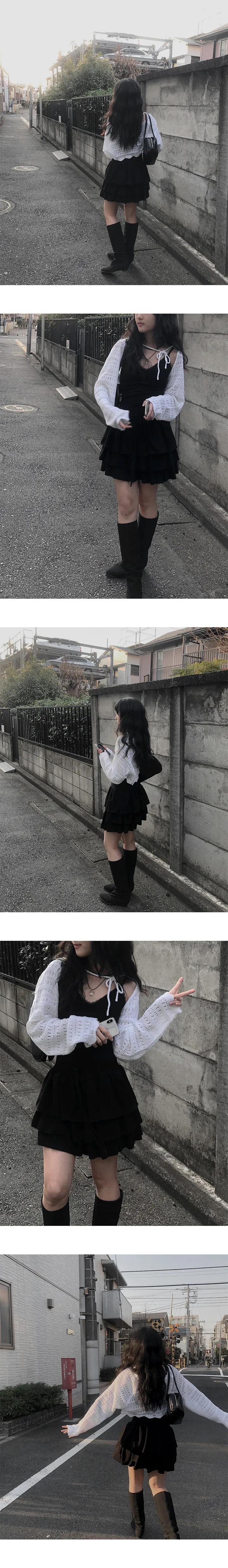 [특가세일🖤][데일리템]플런 리본 펀칭 볼레로 (2color) 상세 이미지 9