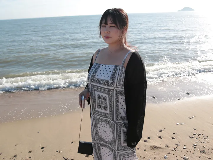 (55-100) 빅사이즈 브이넥 시스루 리본 가디건 살탐방지 얇은가디건 상세 이미지 12