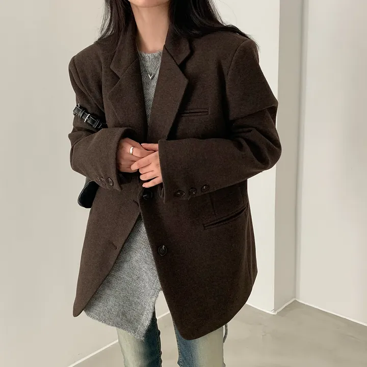 [wool100%/브랜드공정]  윈터 싱글 투버튼 카라 리얼 울 자켓 블레이저 - jk 상세 이미지 88
