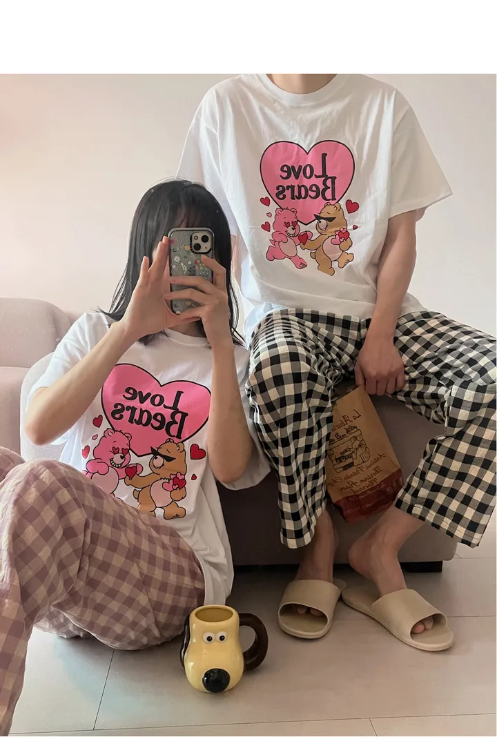 러브베어 하트 커플 곰돌이 티셔츠 상세 이미지 12