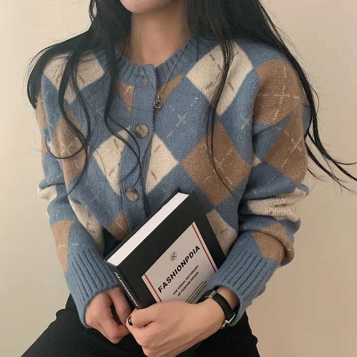 동화속 아가일 체크 니트가디건 ;3col 상세 이미지 9