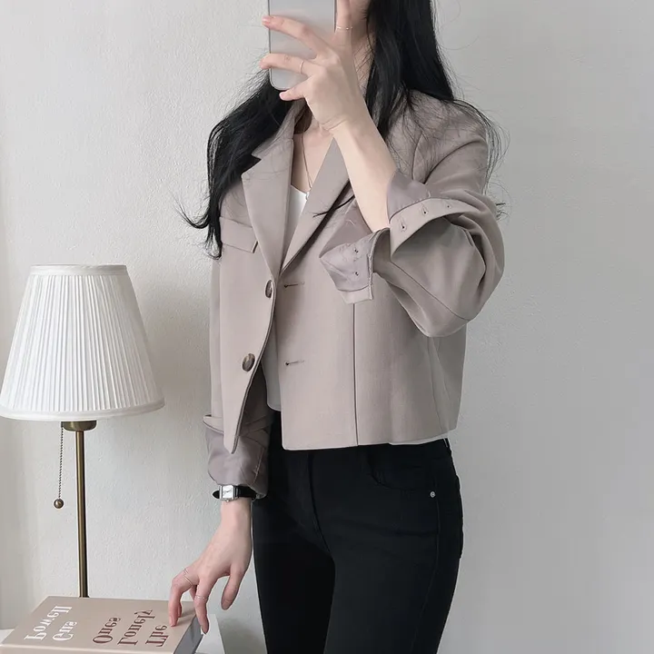 봄자켓*.* [패드없는, 퀄리티굿] 소매트임 크롭 자켓 상세 이미지 21