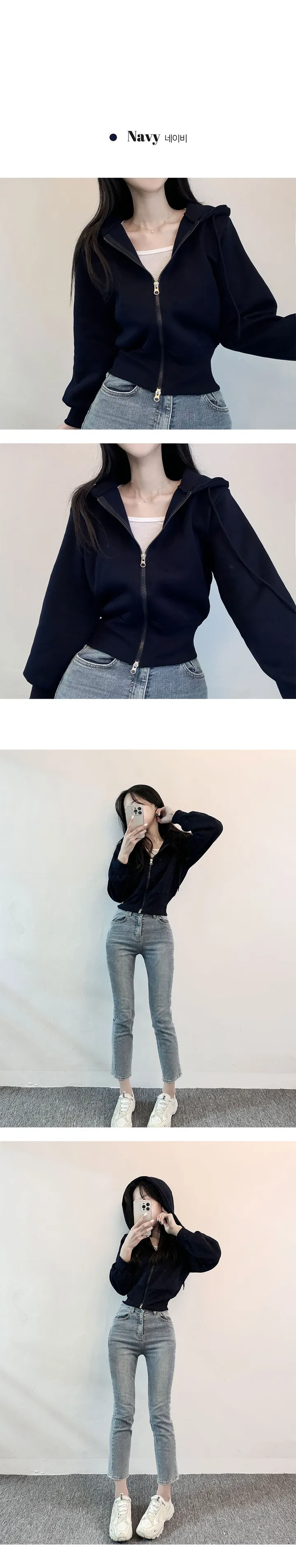 당일발송🚀[10color/허리잘록~] 휘뚜루마뚜루 미니 투웨이 크롭 후드집업 상세 이미지 8