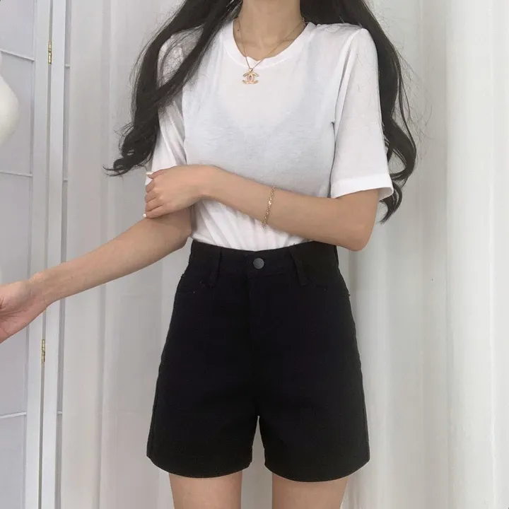 [2Color]베이직 기본 하이웨스트 데일리 면반바지 상세 이미지 4
