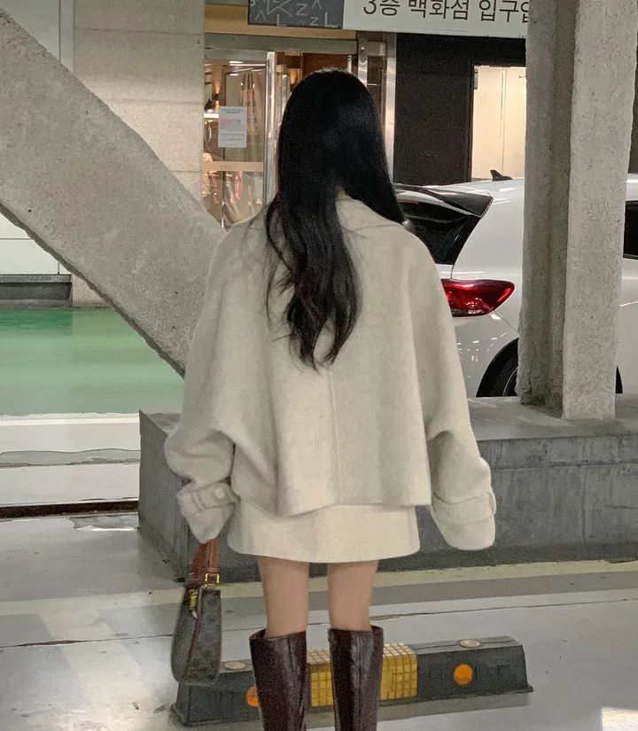 [울100/made💫] 세린 하이넥 나그랑 핸드메이드 숏코트 상세 이미지 12