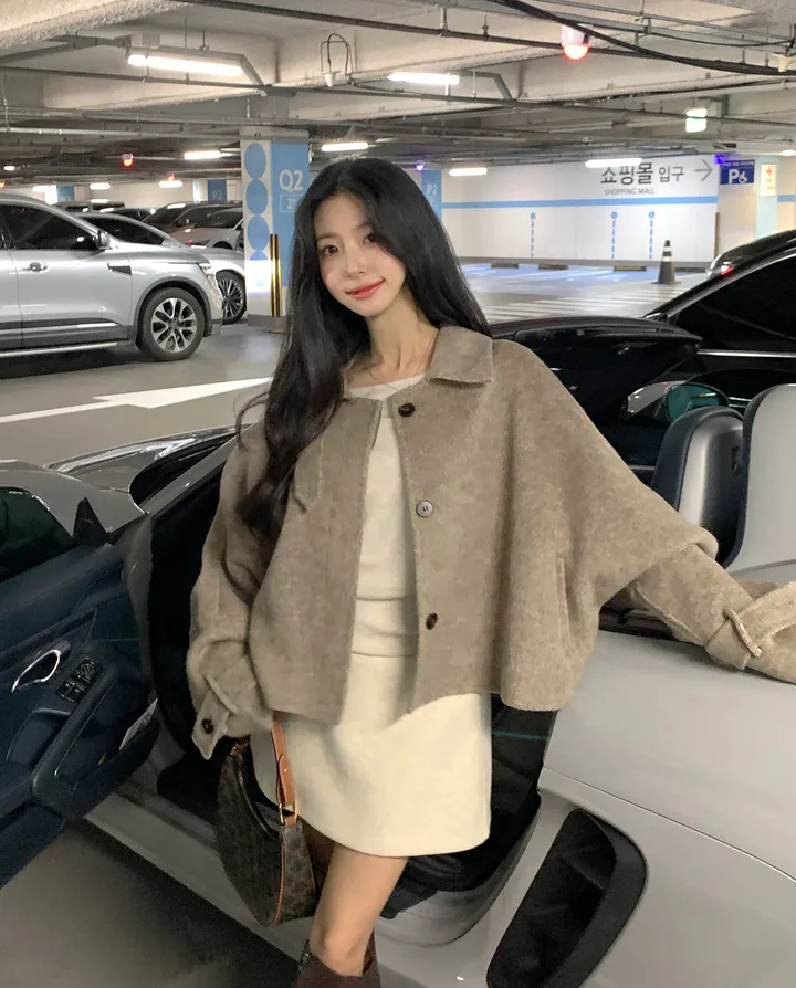 [울100/made💫] 세린 하이넥 나그랑 핸드메이드 숏코트 상세 이미지 18