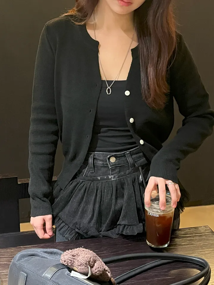 캐시 크롭 트임 가디건 [비비드/뉴트럴/캐시미어/봄] 상세 이미지 40