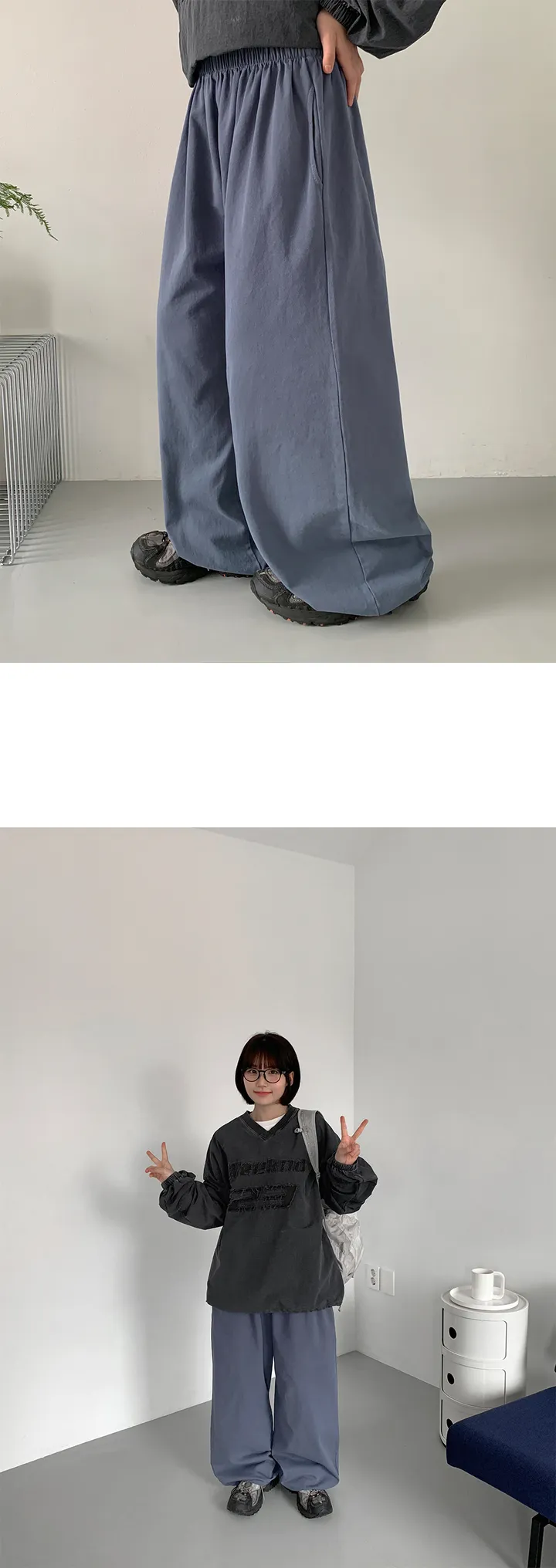 [에이블리단독][BAONHAUS] 프니디 코튼 밴딩 컬러 와이드 팬츠 (8color) 상세 이미지 30