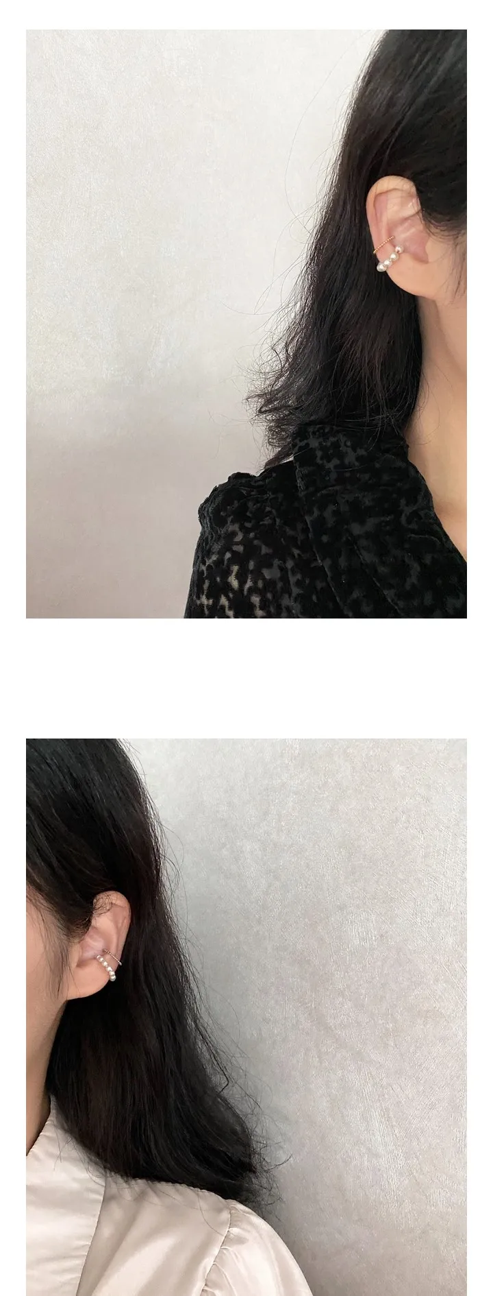 [1+1세트] pearl+dot earcuff set /이어커프 진주 레이어드 심플 귀찌 피어싱찌 서브 귀걸이 상세 이미지 4