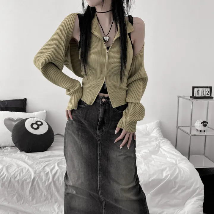 [고퀄,말라핏/set가격] Bolero sleeveless twin set [ 지퍼 투웨이 홀터넥 나시 + 볼레로 세트 ] 상세 이미지 6