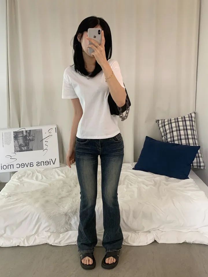 [스탠다드ver/여리여리~.] 기본 라운드 여름 봄 무지 면 반팔티 (6col) 상세 이미지 9