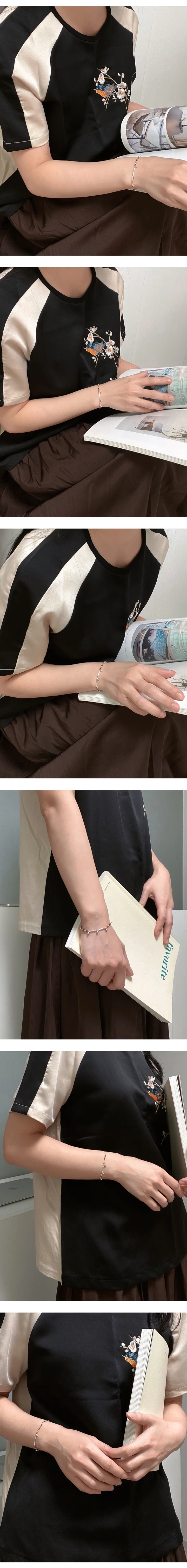 [925silver/한정수량] brown beads Bracelet 상세 이미지 2