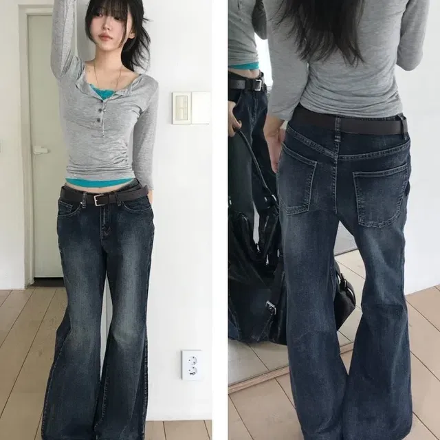 [~30%쿠폰 오늘까지⏰][하체커버핏🖤/부츠컷맛집] 노다 워싱 데님 세미 로우 부츠컷 팬츠