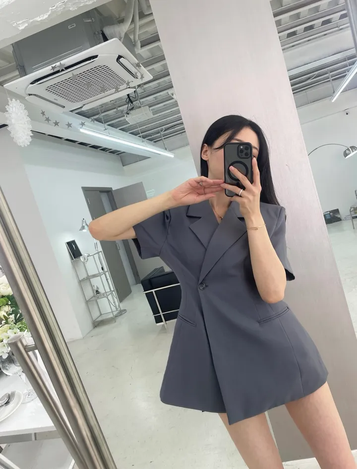[무조건‼️/여름하객룩/체형보정] 반팔 랩 라인 자켓 3color 상세 이미지 19