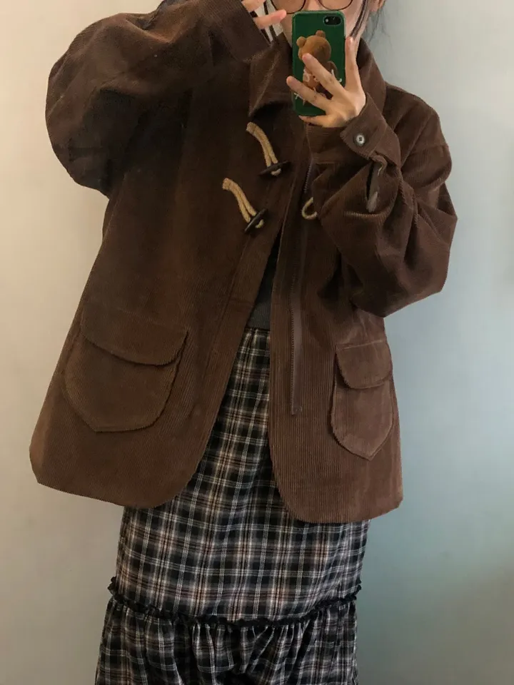 [UNISEX/남녀공용] 골덴 코듀로이 루즈핏 카라 떡볶이 코트 자켓 (3color) 상세 이미지 9