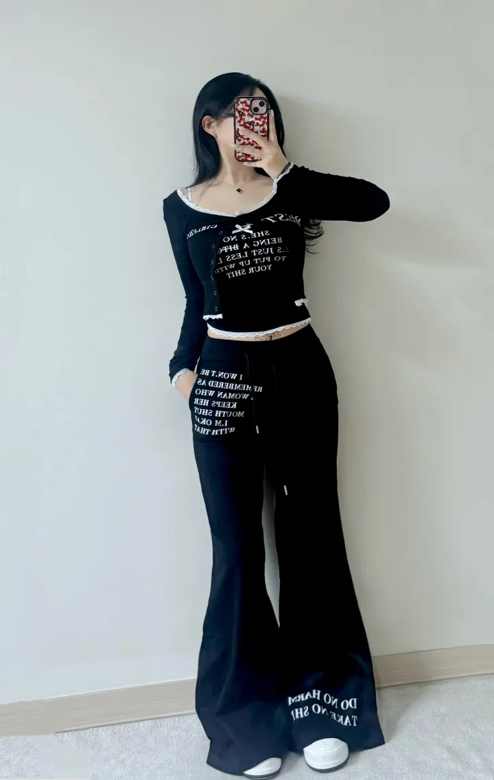 *컬러추가/선주문할인🖤* 레터링 쓰리피스세트 3color *글램/로우핏* 상세 이미지 4