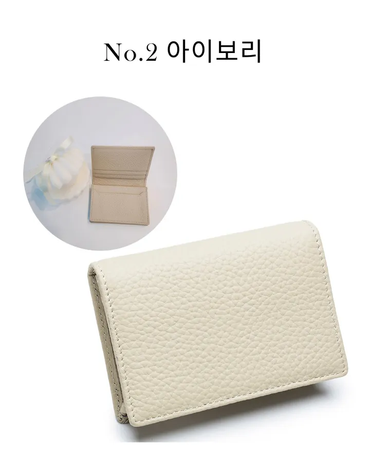 썸윈 파스텔 가죽 수제 명함케이스 소가죽 남자 여자 카드 홀더 커플 지갑 상세 이미지 7