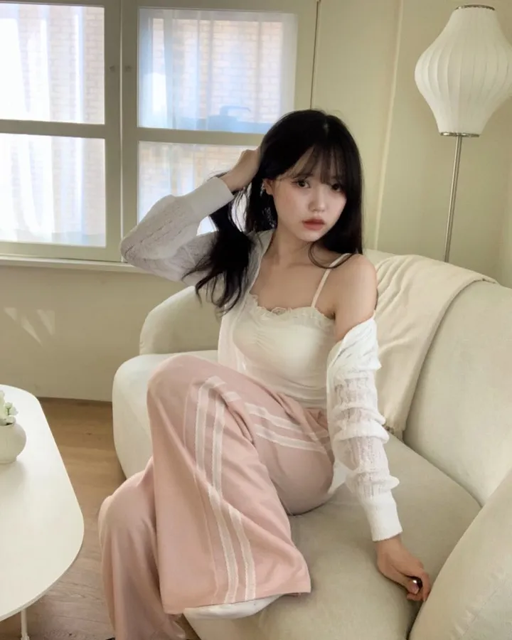 레이즈 줄point🩷 와이드핏 면 트레이닝 배색팬츠 pt -5col 상세 이미지 18