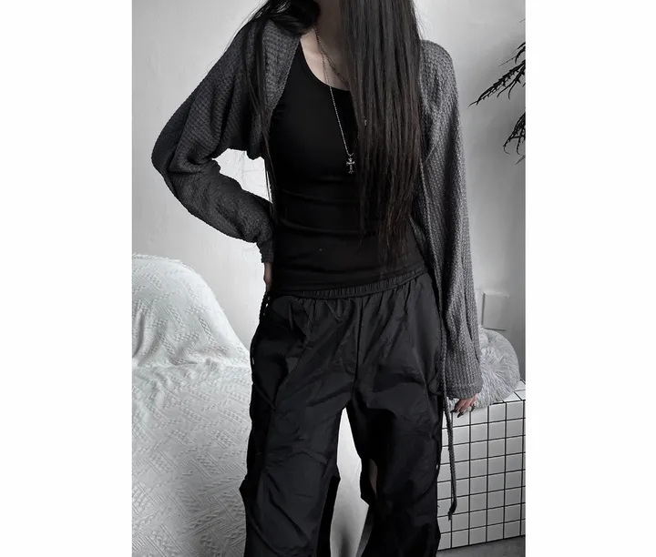 bolero strap waffle cardigan 상세 이미지 9