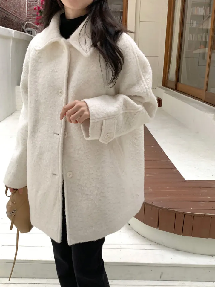 [안감누빔]테이퍼 부클 하프코트*베이지 당일발송 상세 이미지 44