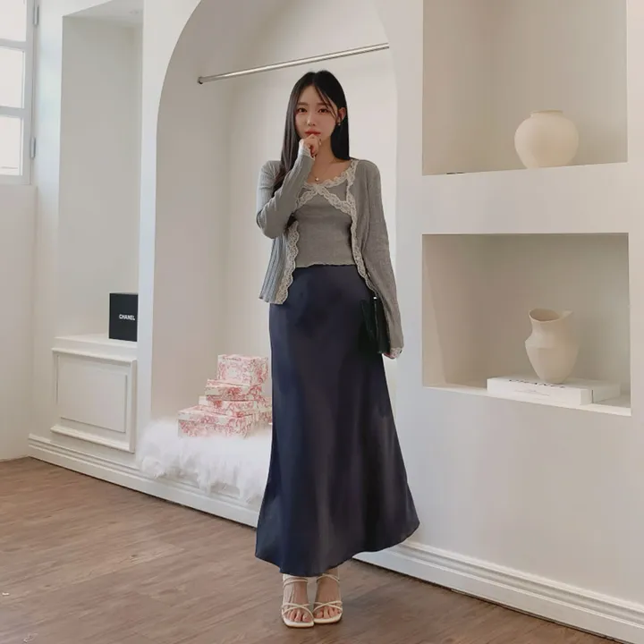 [부분 당일배송🤍나시가디건set/벚꽃룩🌸] 슈디 레이스 끈나시 + 레이스 긴팔 골지 가디건 세트 데일리룩 데이트룩 벚꽃룩 발레코어 여리여리 여리핏 레이스가디건 레이스나시 상세 이미지 37