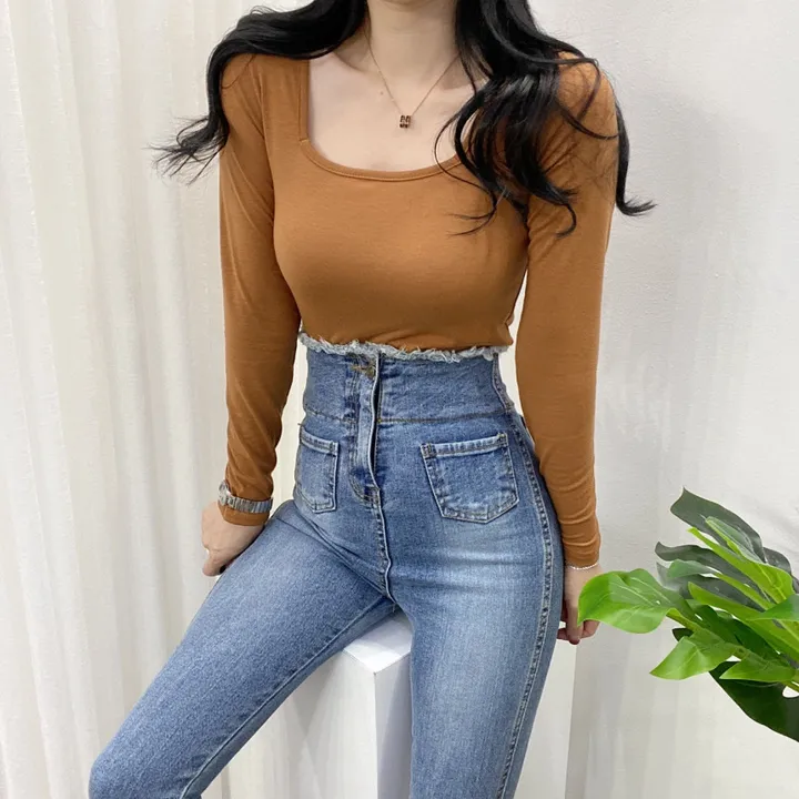 🚀당일발송🚀[묶음할인/11컬러] 조이 봄 가을 뉴 스퀘어넥 긴팔 티셔츠 이너티 상세 이미지 51