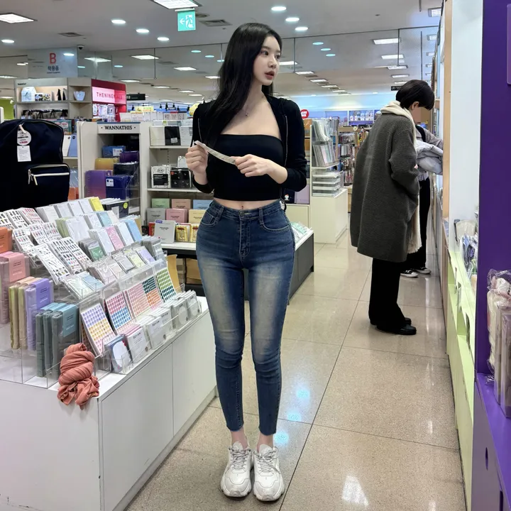 [허얇엉크!쫀득/4size] 치즈링 진청 워싱 반하이웨스트스키니 / 하이웨스트스키니 반하이스키니 진청스키니 워싱스키니 워싱청바지 쫀쫀핏스키니 들뜸제로 상세 이미지 11
