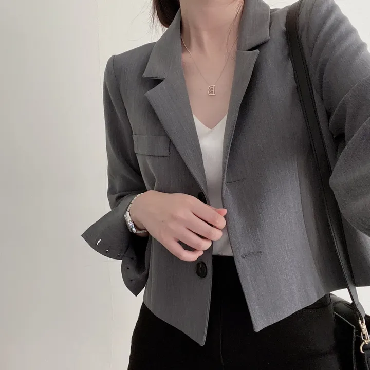 봄자켓🌷(백화점퀄) 어텀 메이비 소매트임 숏 자켓 상세 이미지 19