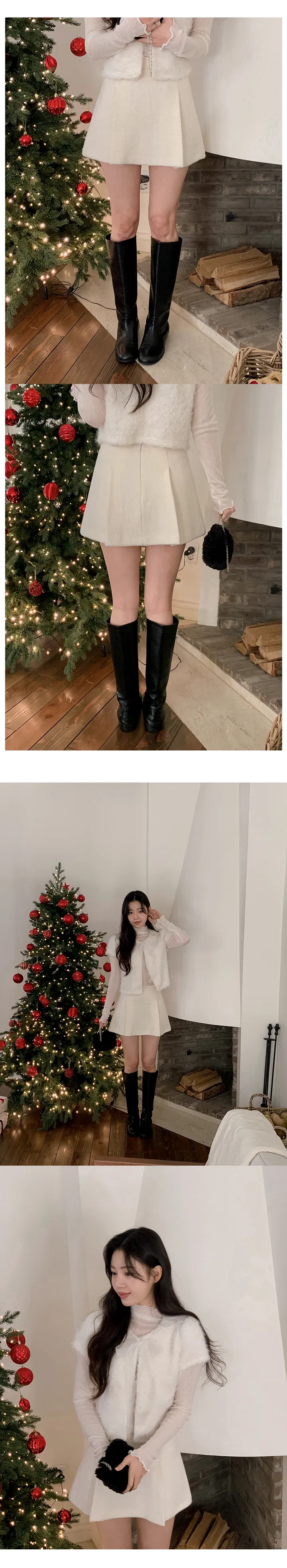 [하객룩][리본탈부착가능][리본 셋트][MADE][자체제작][국내 생산]스노우 시어 쉬폰 리본 퍼 반팔 가디건 (3color) 상세 이미지 36