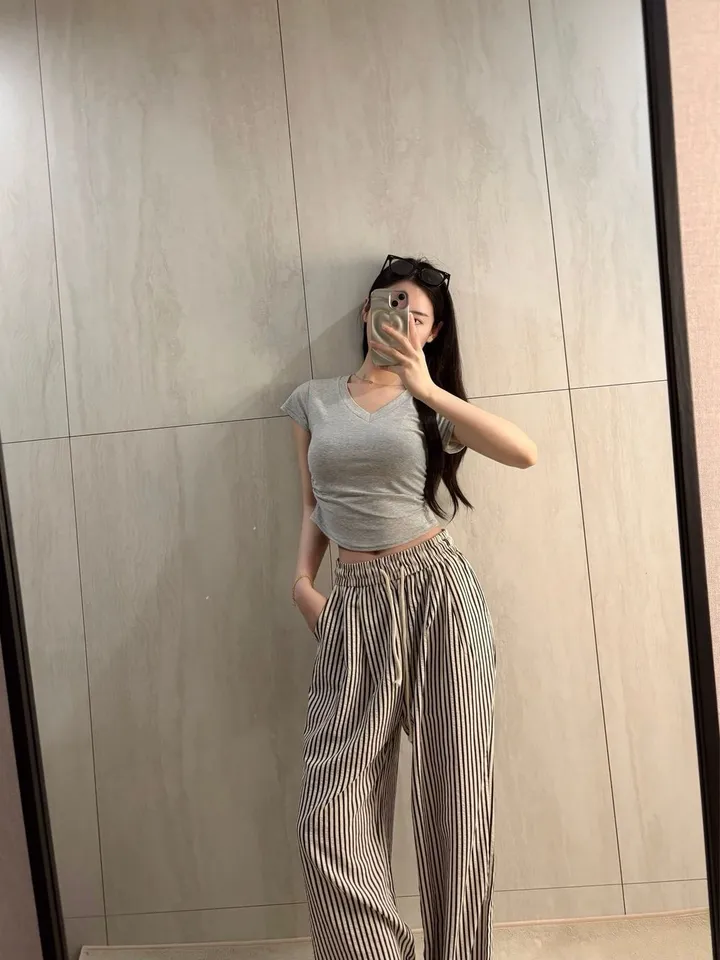 *지짐이원단 캐주얼 스트라이프 밴딩 팬츠 *스트라이프, 지짐이팬츠, 여름트레이닝팬츠, 여름바지 상세 이미지 14