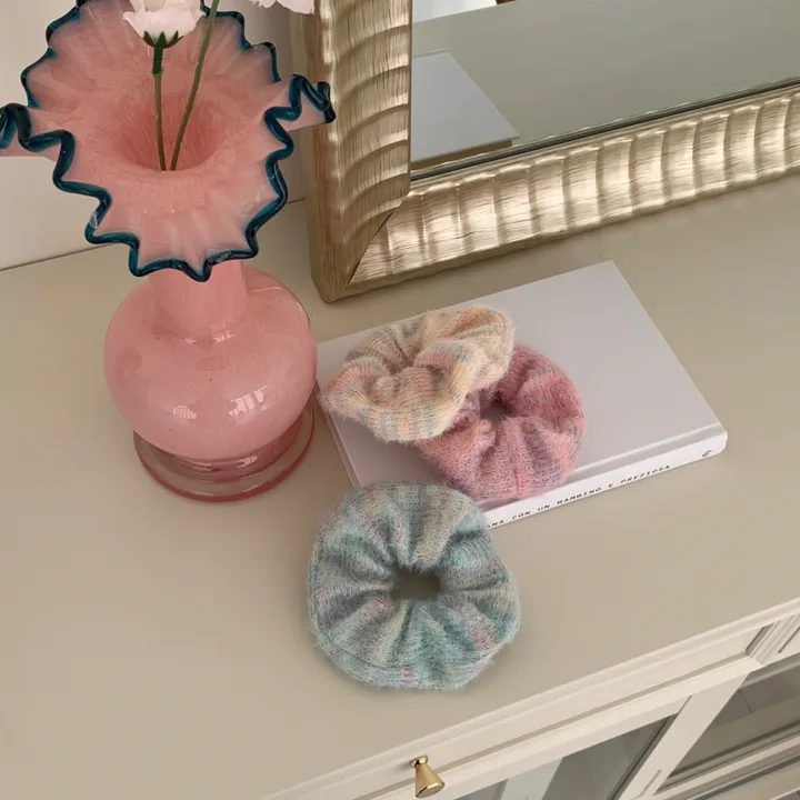 [ 3color / 당일출고 ] 솜사탕 겨울 나무 퍼 헤어곱창 머리끈 헤어슈슈 곱창 머리끈 *2개 이상 구매 시 할인 상세 이미지 3