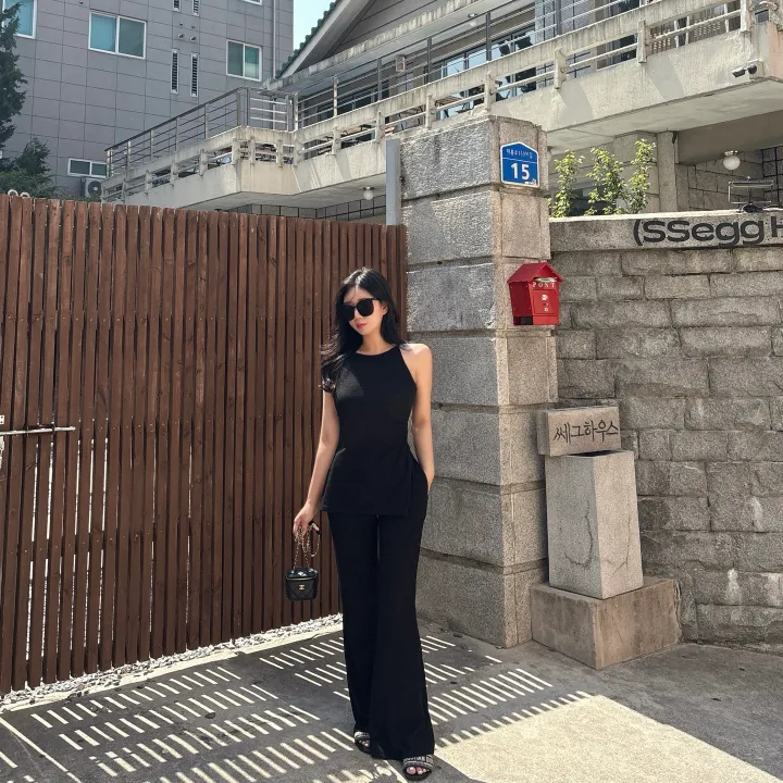 로케 글램핏 홀터넥 나시 투피스 세트   *썸머,부츠컷,밴딩,슬림,팬츠바지 상세 이미지 14