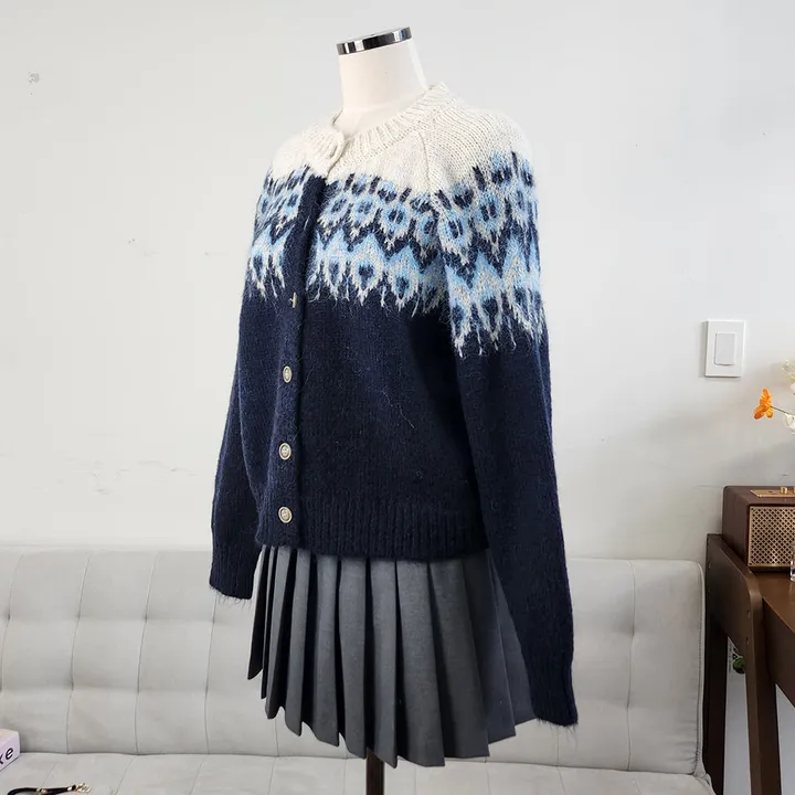 [당일발송] 3Color 앙고라 다이아 노르딕 니트 긴팔 가디건*1363 상세 이미지 23