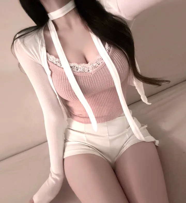 [리얼핏보장!!/타이set] 섹시글램 슬림핏 여리 가디건 스카프 세트 투피스 크롭 버튼 브이넥 모달 스판 여친룩 베이직 기본 레이어드 데일리 데이트룩 봄 가을 신상 청순 여신룩 상세 이미지 19