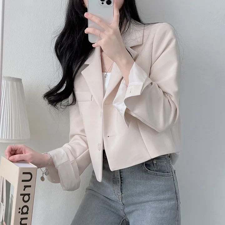 봄자켓*.* [패드없는, 퀄리티굿] 소매트임 크롭 자켓 상세 이미지 13