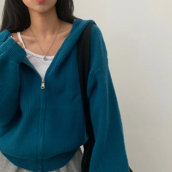 [후기보장✨/폭닥소재] 포근핏, 왕루즈핏 투웨이 니트 후드집업,점퍼 - 5color 상세 이미지 28