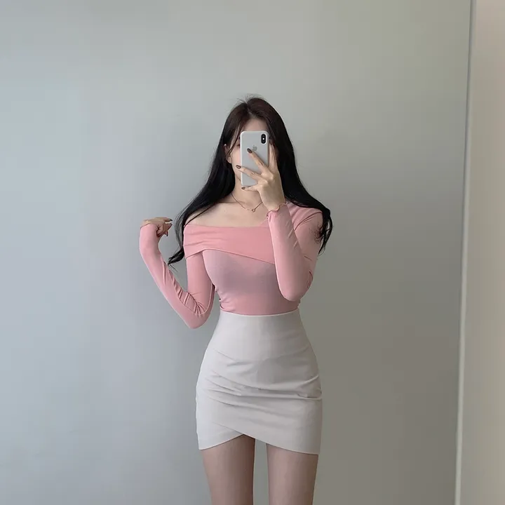 (여리글램핏ღ) 스윗 사선 오프숄더 긴팔 티셔츠 5color (S/S) 상세 이미지 18