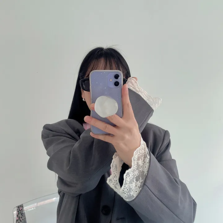 [봄best/데이트룩/하객룩] 쌜린 노카라 레이스자켓 봄 아우터 오버핏자켓 박스핏자켓 루즈핏자켓 싱글 봄자켓 상세 이미지 18