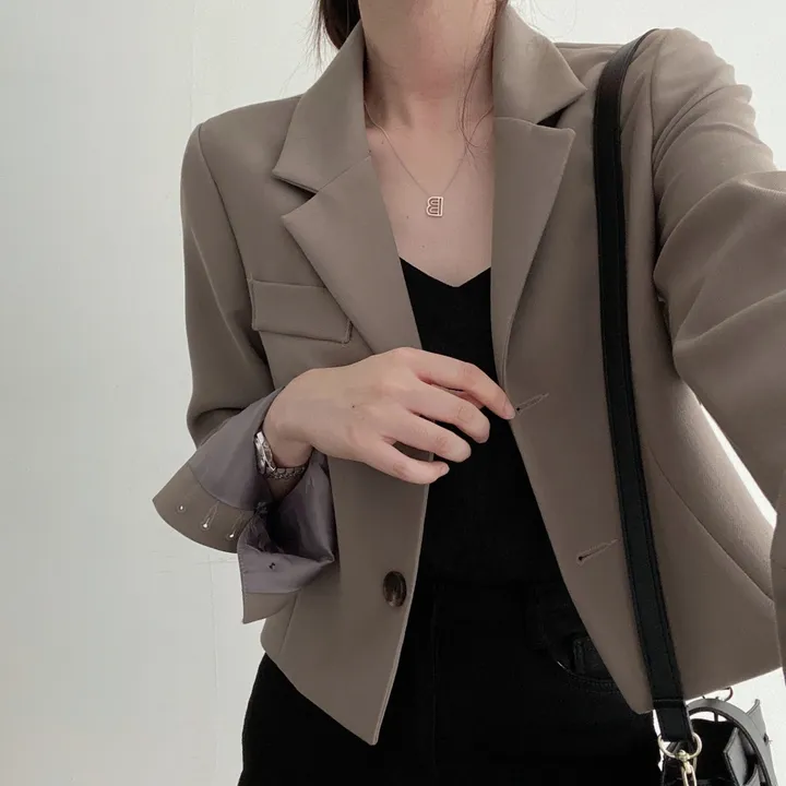 봄자켓🌷(백화점퀄) 어텀 메이비 소매트임 숏 자켓 상세 이미지 8
