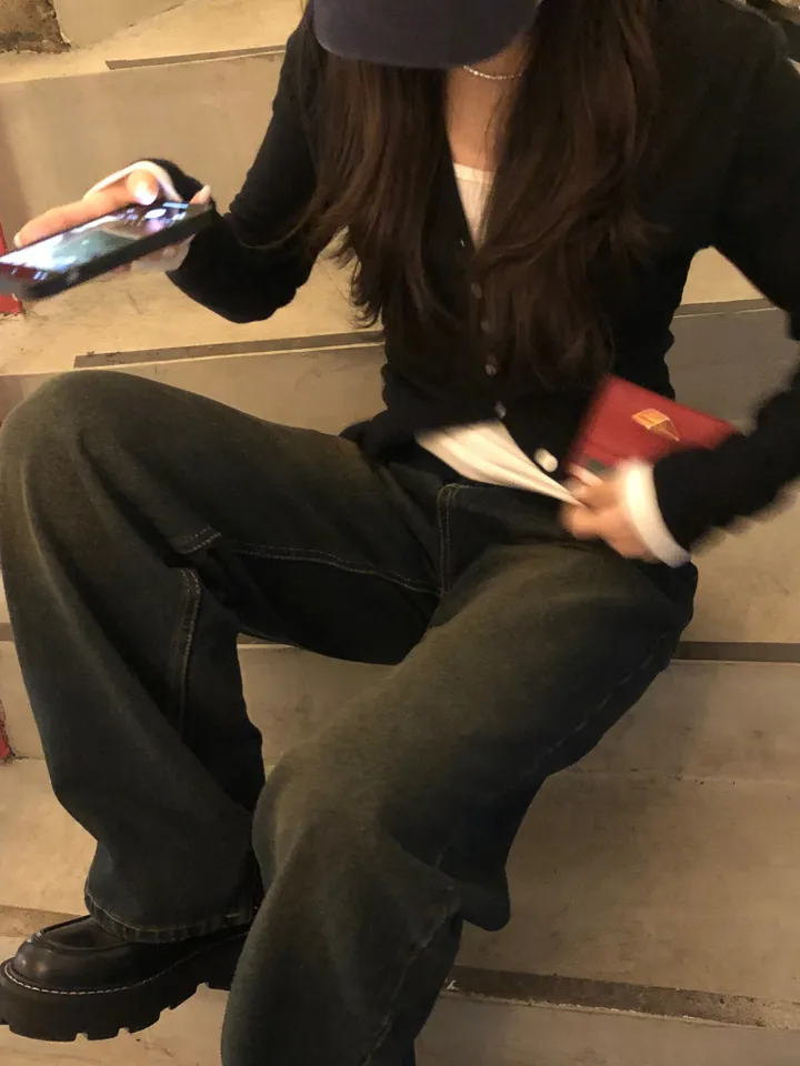 레이디 슬림 버튼 골지 가디건 상세 이미지 9
