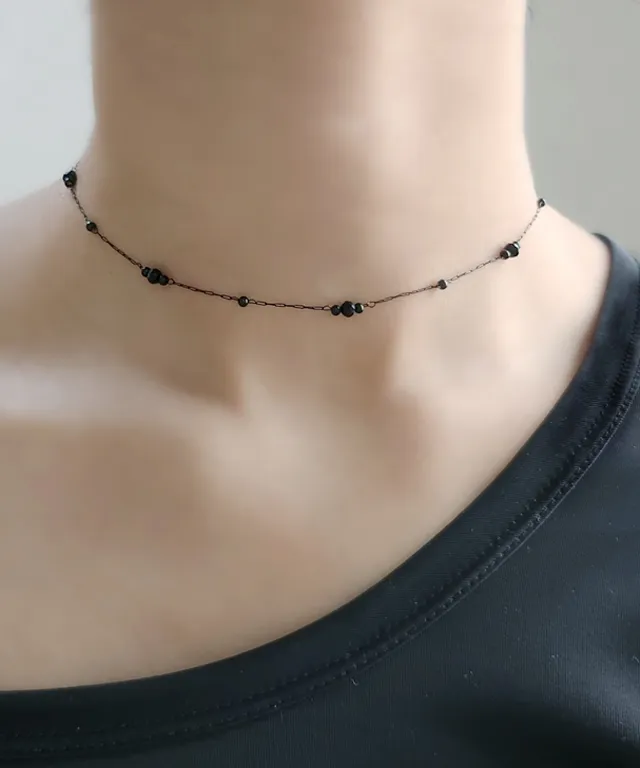 블랙 크리스탈 써지컬체인 초커 목걸이 상세 이미지 8