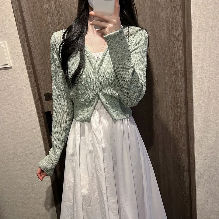 [여름까지 쭉~] 잘록허리 컬러테라피 긴팔 브이넥 가디건 상세 이미지 2